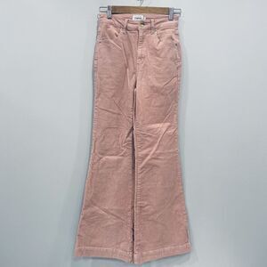 GHANDA NWOT 8 Pink Soft Corduroy Flare Leg Pants High Rise Boho Hippie Retro 70s